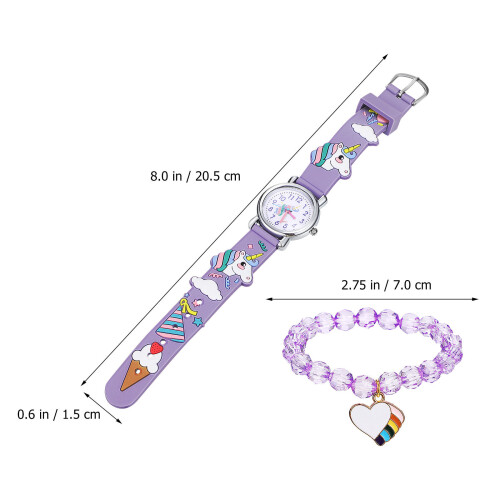 Conjunto Relógio Unicórnio Com Pulseira de Presente 2