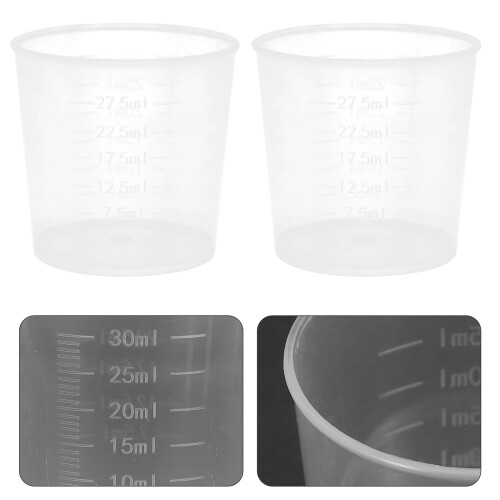 100 Unidades 30Ml Graduados Plástico Transparente Para Misturar 2