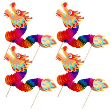 4 Unidades Decorações De Dragão Chinês, 3D Para