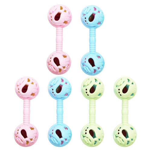 6Pcs Rattle Leksaker Hantel Grepp Utbildande Lekskak 2