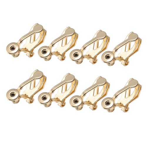 8Pcs Clip-On Örhängesbas -Genomstuckna Örhängesklockor Diy