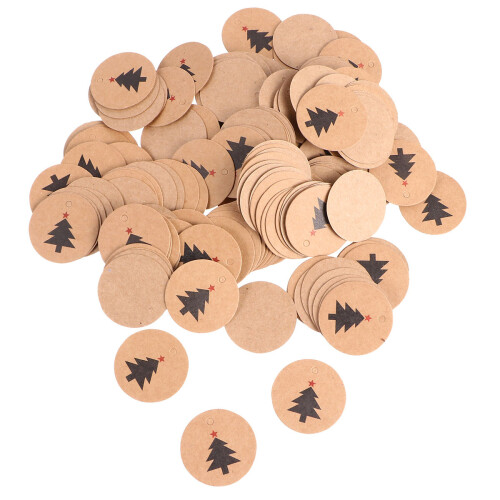 200St Kerstpapieren Hangtags Geschenketiketten Mix