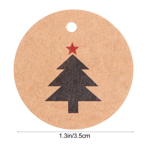 200St Kerstpapieren Hangtags Geschenketiketten Mix 1