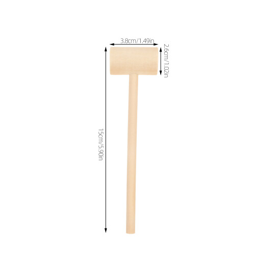 12Pcs Barn Träklubba Leksak Mini Hammare Hårt 2