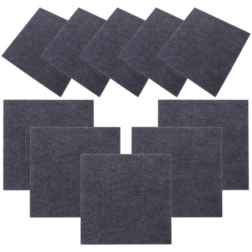 Removable Floor Tile Decals Dark Grey Easy To Clean 10pcs