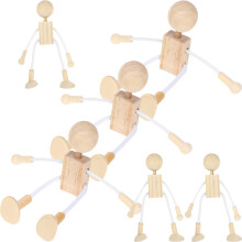 6Pcs Diy Dockor Oklara För Målning Handarbete