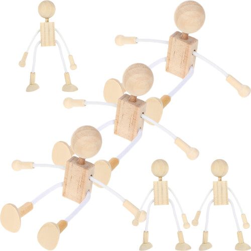 6Pcs Diy Dockor Oklara För Målning Handarbete