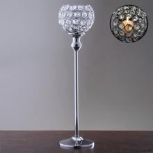 Crystal Votive Candlesticks Tea Light Crystal Romantic Candle HoldersSilver