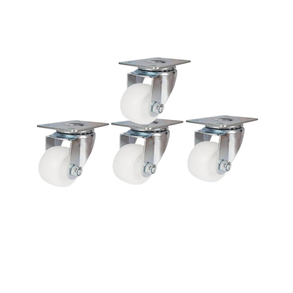 2Inch Nylon Caster Wheels Pack Of 4, White Silent Wearresistant Casters For Cabinets, Shelves, Toolbox, Cart 9105992563340