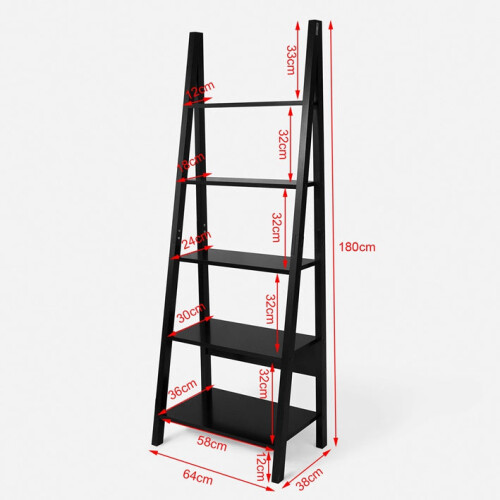 Libreria SoBuy moderna 64x38x180cm, 5 ripiani 2