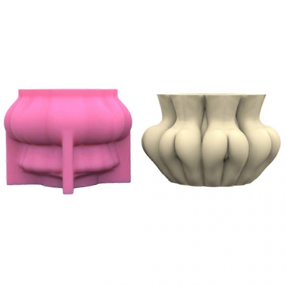 Art Flower Pot Mold Silicone Succulent Flowerpot Plant Mould Concrete Cement