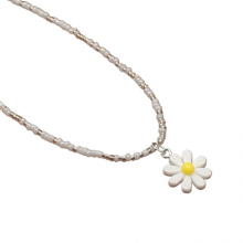 Daisy Seed Bead Short Sunflower Necklace Summer Rice Bead Necklace Jewelry6