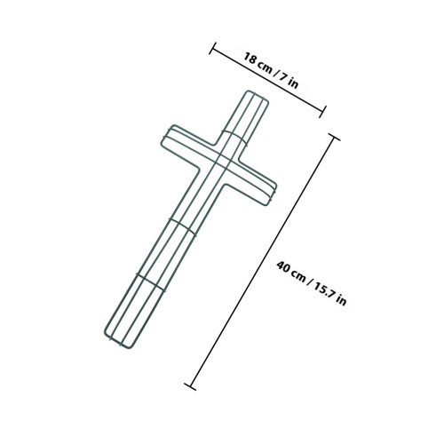 4St Korsformat Metallkransram Blommträdgårdskors Metalldraht 1
