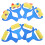 2 Set Kinder Sponsborstel met 4 Roller en 4 Afdrukborstels per Set 6