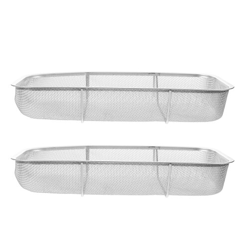 2Stk Küchen Abtropfkorb Hängend Aus Für Gemüse Silber