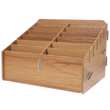 Game Cards Storage Box Portable Multi-Grid Wooden Case