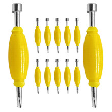 12Pcs Compact Yellow Dual Tip Screwdriver Set for Mini Skateboard DIY