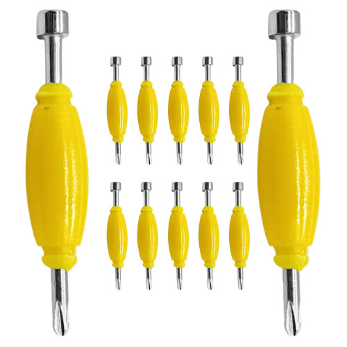 12Pcs Compact Yellow Dual Tip Screwdriver Set for Mini Skateboard DIY