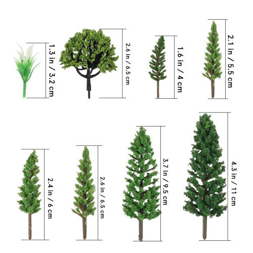 40Pcs Miniature Trees For Train Scenery DIY Micro Landscape Fake Greenery 1