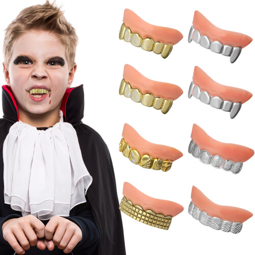 8Pcs Halloween Fake Teeth Zombie False Teeth