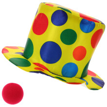 2 Pièces Accessoires Costume De Clown Chapeau Nez Fête Cosplay