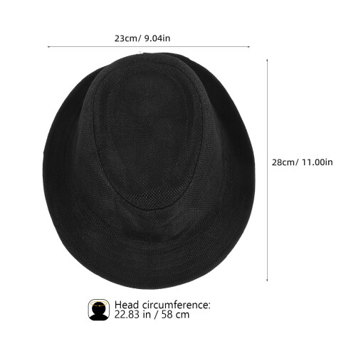 Children Fedora Hat For 58cm Head Girth Black 1