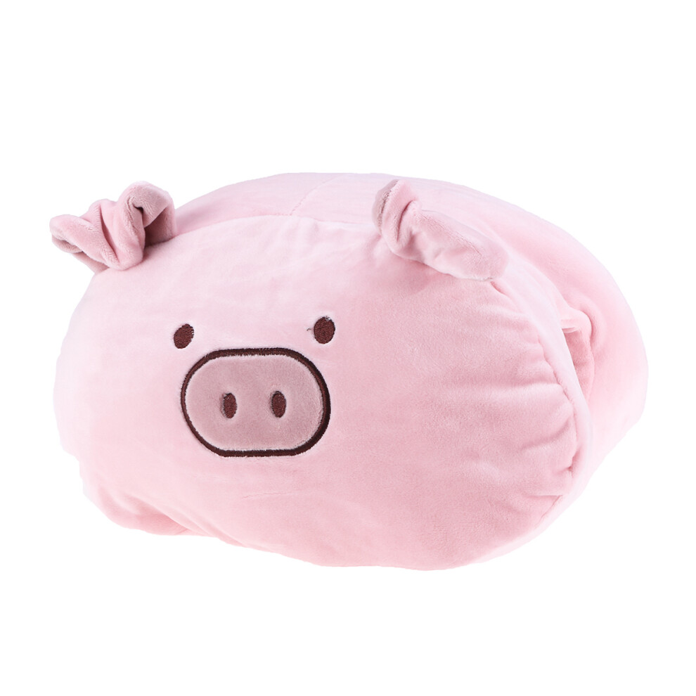 Solustre Plush Portable Hand Warmer Pillow With Safe Heating (Pink Pig)