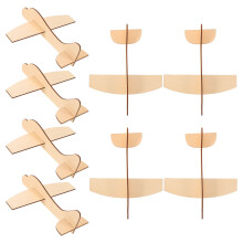 24Pcs Tomt Träflygplan Ofullbordat Målarbart Flygplan