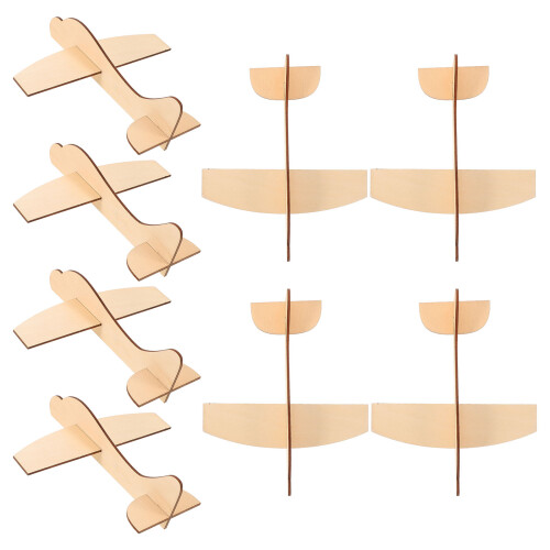 24Pcs Tomt Träflygplan Ofullbordat Målarbart Flygplan