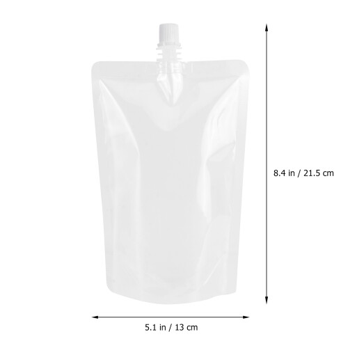 50Pcs Transparent Portable Plastic Beverage Flasks 500Ml 1
