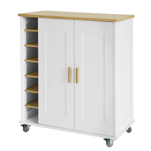 SoBuy Credenza con ruote in bambù 79x40x91cm