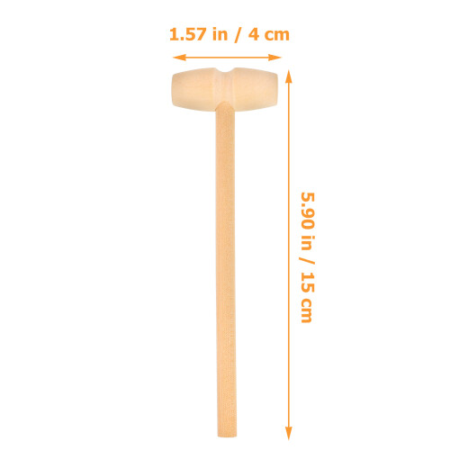 12Pcs Barn Träklubba Mini Hammare Hårdträ Leksak Modell 1 2