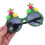 Grappige Groene Kerstbril Plastic Met Pompons Voor Feestdagen 4