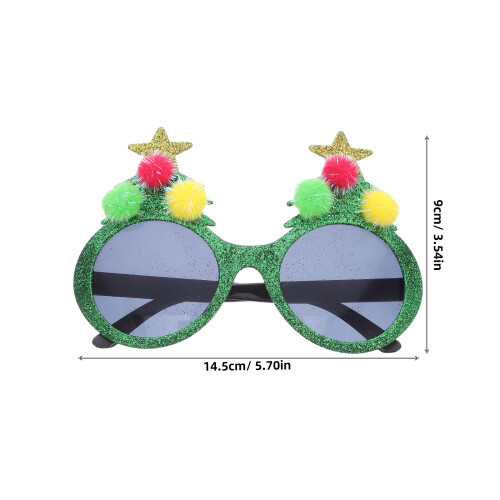 Grappige Groene Kerstbril Plastic Met Pompons Voor Feestdagen 1