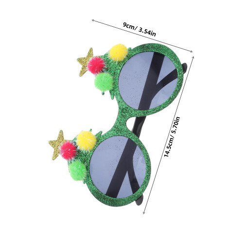 Grappige Groene Kerstbril Plastic Met Pompons Voor Feestdagen 2
