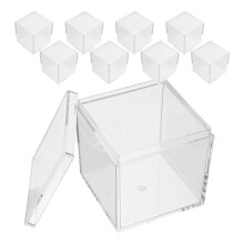 10Pcs Clear Kub Låda 5,5 Cm För Mineral Prover Behållare