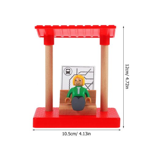 Sett Järnvägsräls Tillbehör Mini Station Modell 2