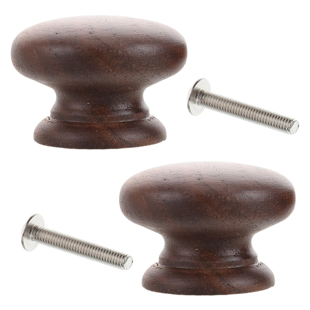2Pcs Round Wood Drawer Knobs Mushroom Cabinet Pull Handles 3551487277234