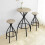 SoBuy Set Table de Bar + 2 Tabourets Bistrot 2