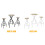 SoBuy Set Table de Bar + 2 Tabourets Bistrot 14