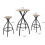 SoBuy Set Table de Bar + 2 Tabourets Bistrot 3