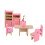 Mini House Wooden Dining Set Table Chair Display Vase 6