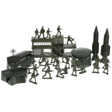 56Pcs Militär Plast Soldat Modelllekfigurer Tillbehör (Grönt)