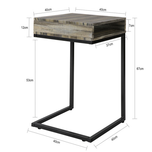 SoBuy Sofá Mesa Lateral com Rodas e Suporte 2