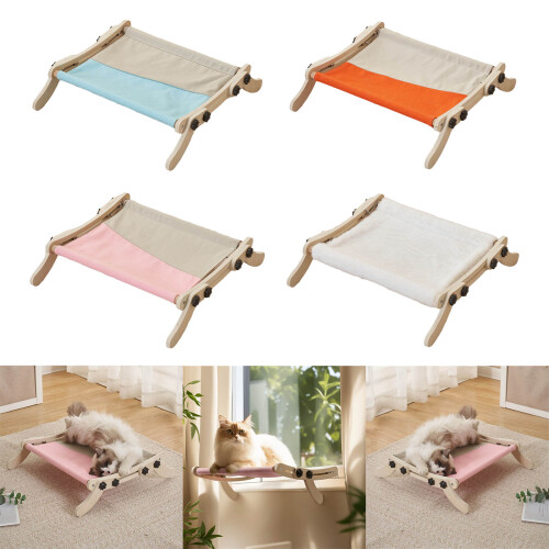 Cat Hammock Window Bed Pet Winter Hammock Bed No-gray pink 2