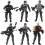 6Pcs Simulerings Soldat Leksak Leklåda Modell Scen 4