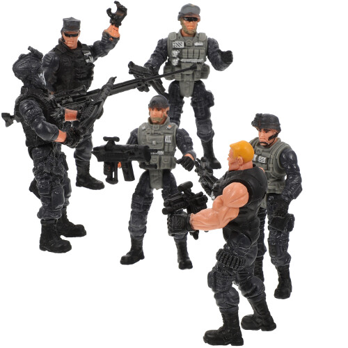 6Pcs Simulerings Soldat Leksak Leklåda Modell Scen 1