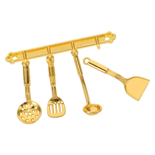 5Stk Mini Set 1:12 Mit Spatel Löffel Und Schöpfkelle