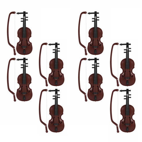 8 Sets Mini Weihnachtsgeige Modell Desktop Instrument 1