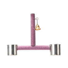 Portable Parrots Bird Training Stand Perch with Bird-Purple